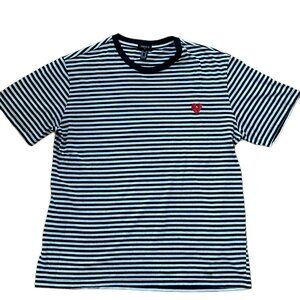 FOREVER 21 MENS BLACK/WHITE STRIPED TOP SIZE XL